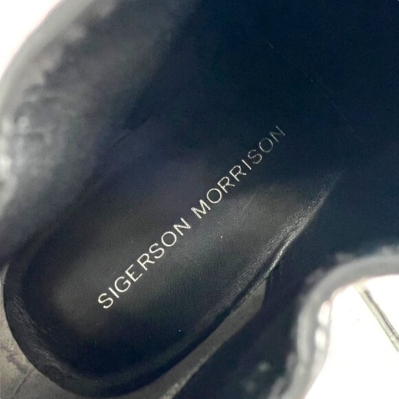 Sigerson Morrison Baladi Black Metallic Stiletto Ankle Boots Size 9 - Picture 10 of 11